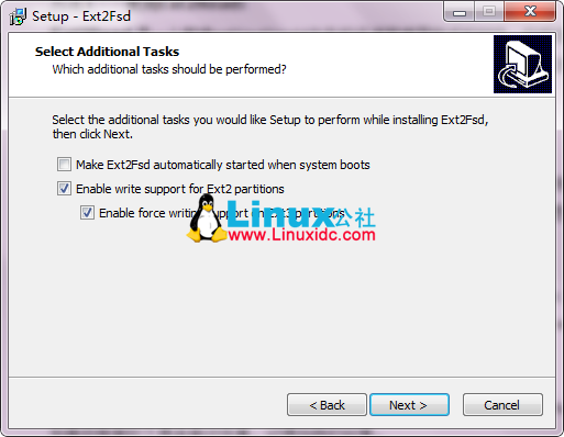 Windows 7下使用Ext2Fsd读取写入Linux Ext3/Ext4分区文件