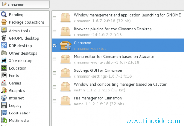 Fedora 18安装Cinnamon桌面环境