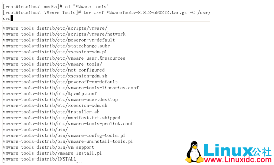 在VMware的RedHat Linux系统中安装VMware Tools 