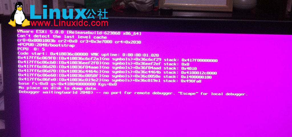 兼容机安装ESXi 5.0时PSOD