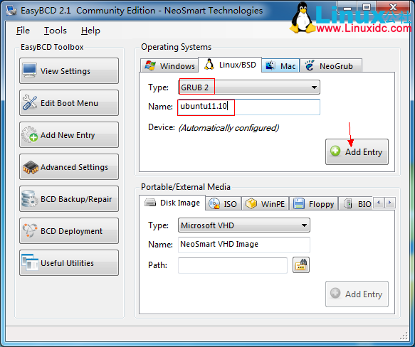 用Win7引导界面来引导Ubuntu 11.10