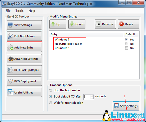 用Win7引导界面来引导Ubuntu 11.10