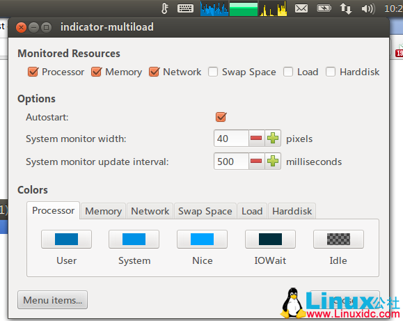 Ubuntu Unity安装Indicator-Multiload