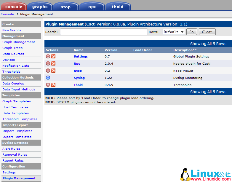 Cacti插件安装之syslog
