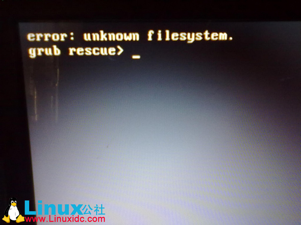 grub error: unknown filesystem的解决办法