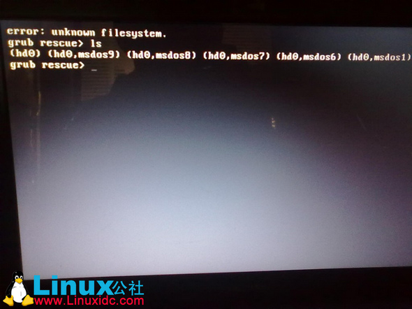 grub error: unknown filesystem的解决办法