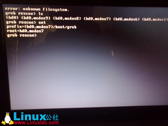 grub error: unknown filesystem的解决办法