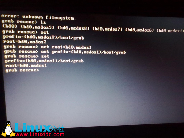 grub error: unknown filesystem的解决办法